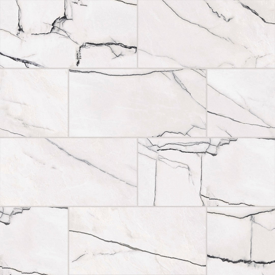 Bedrosians Gemma 12x24 Porcelain Honed Field Tile - Bianca - STPGEMBIA1224H