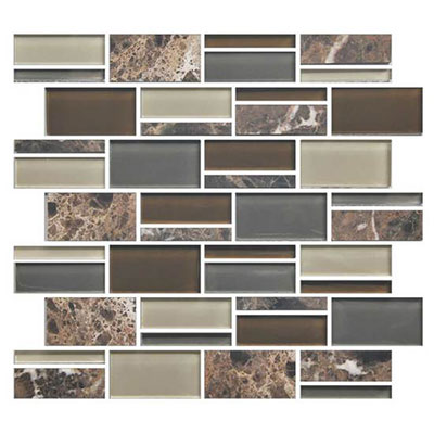 American Olean Color Appeal Glass Stone Blends 3 Random 11.75 X 12.75 Tortoise Shell - C1393RANDMS1P